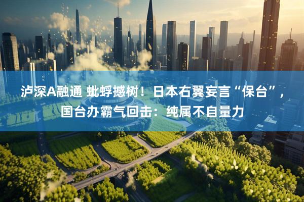 泸深A融通 蚍蜉撼树！日本右翼妄言“保台”，国台办霸气回击：纯属不自量力
