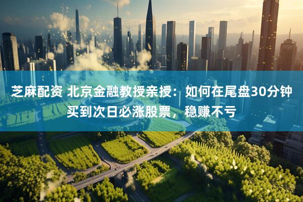 芝麻配资 北京金融教授亲授：如何在尾盘30分钟买到次日必涨股票，稳赚不亏