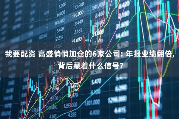 我要配资 高盛悄悄加仓的6家公司: 年报业绩翻倍, 背后藏着什么信号?
