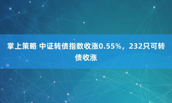 掌上策略 中证转债指数收涨0.55%，232只可转债收涨